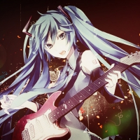 Miku Plays On The  Guitar