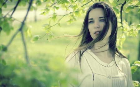 Brunette - brunette, girl, female, hair