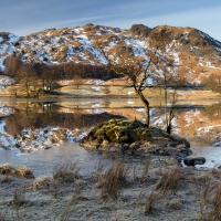 melting snow into a river at end of winter