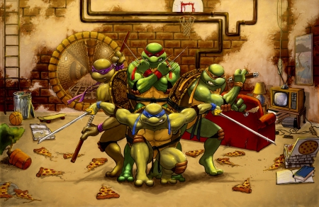 THE TURTLES - ninjas, tmnt, tv, cartoon