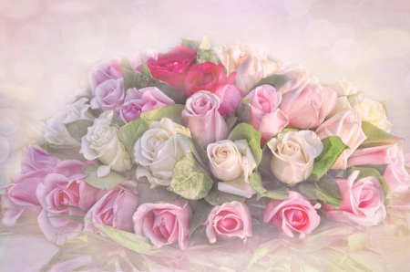 Pastel roses bouquet - ROSES, ROSE, bouquet, PASTEL