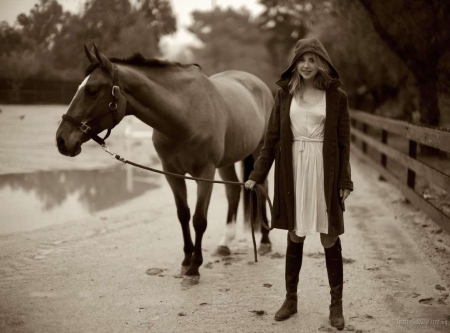 Arielle Kebbel - woman, actress, horse, girl, animal, arielle kebbel, model