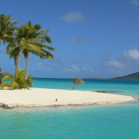 Sand bank and Blue Lagoon Bora Bora