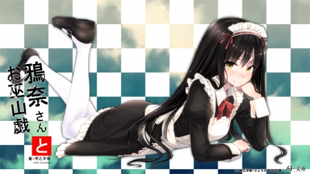 Pretty Little Maid - pretty, long hair, anime, uniform, black hair, maid