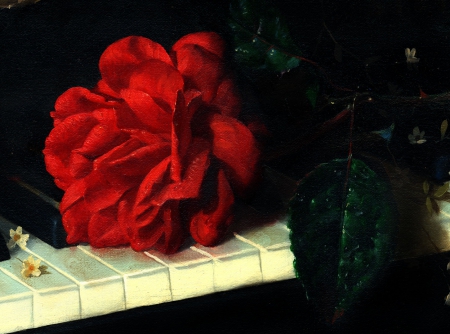 Rose Painting - red, flower, painting, rose