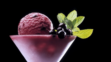 Ice Cream - food, berry, Cream, Ice