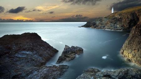 Lighthouse - house, Light, coast, line