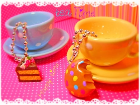 tea time - tea, colors, pretty, cups