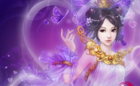 Asian Beauty - woman, art, girl, fine, beautiful, digital, wallpaper, fantasy