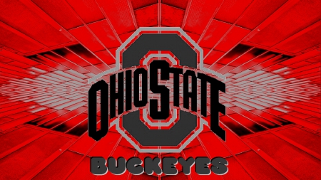 GRAY ATHLETIC LOGO ON A GEOMETRIC BACKGROUND - ohio, football, state, buckeyes