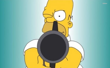 MAKE MY DAY - gun, simpsons, man, homer, tv, funny