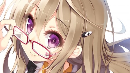 Cute Girl - smile, purple, megane, girl, cute, orginal, happy