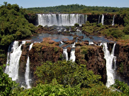 Iguasu Waterfalls, Argentina - nature, waterfalls, forest, rocks