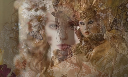 Ghosts of the past - women, abstract, Venice, fashion, face