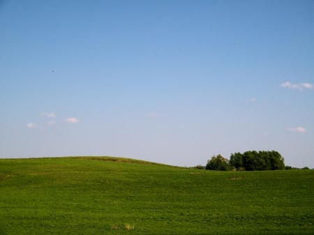 hill - hill, sky, blue, green, grass