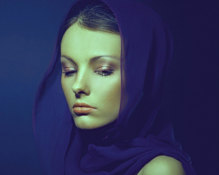 Woman - veil, face, woman, model