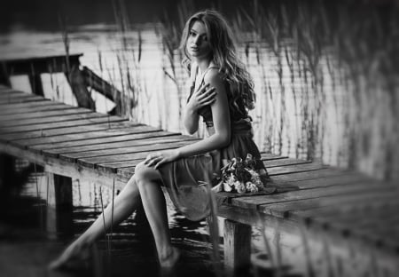 * - woman, romantic, model, dress, bridge