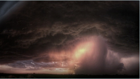 Nature's Fury at Sunset - nature, storms, beauty, danger