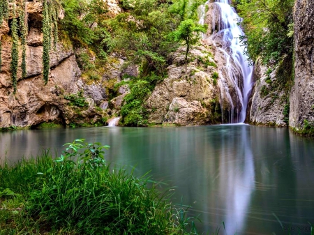 Waterfall - nature, water, waterfall, rocks