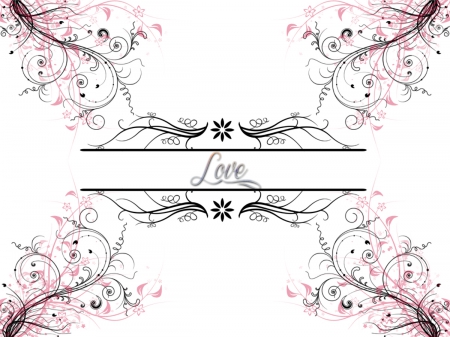 Love - love, gradiant, floral, photoshop