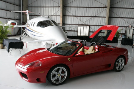 FERRARI and PIAGGIO - red, plane, car, ferrari