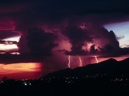 Thunderstorms at Night - thunderstorms, night, at, cool