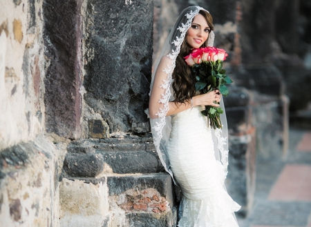 Bride - woman, roses, bride, smile, model