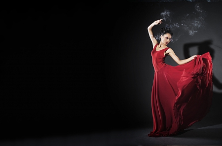 Passion - passion, dancer, woman, red, dress