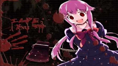 Mirai Nikki   Yuno - blood, mirai, youno, nikki