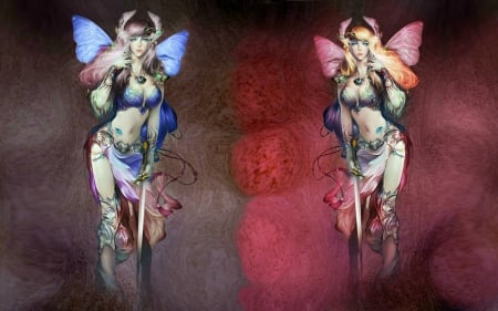 Sister Fairies - beauty, art, abstract, fantasy