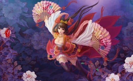 Fantasy Girl - wallpaper, digital, soft, beautiful, girl, art, serene, fine, chinese, fantasy, asian, woman