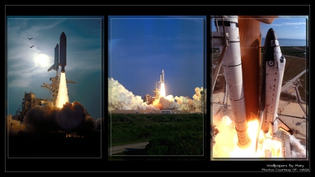 Launch Collage 1920x1080 - Rockets, Space, BlastingOff, Orbit, SpaceShuttle