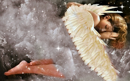 Celestial Angel - abstract, fantasy, beauty, angel, heavens