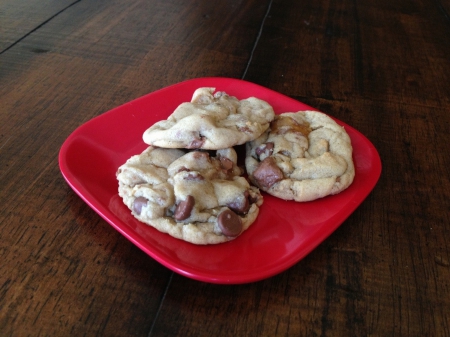 chocolate chip & twix cookies - fun, cookies, yummy, entertainment, foods