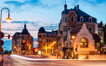 dresden, germany - dresden, germany, houses, lights