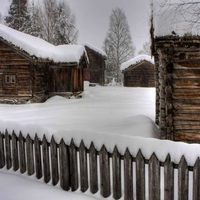 	old house in the snow