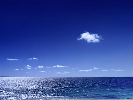 BLUE OCEAN - ocean, blue, clouds, 3d