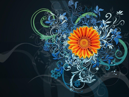 FLOWER ABSTRACT - abstract, 3d