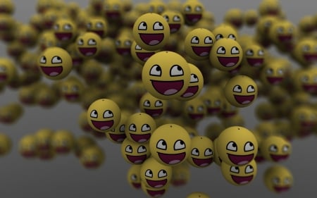 SMILEYS WALLS - yellow, wallpaper, happy, smiley