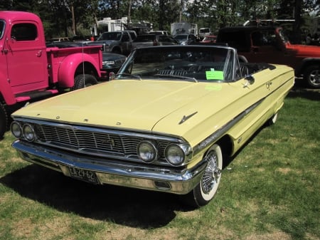 1964 Ford Galaxy 500 - Ford, yellow, headlights, photography