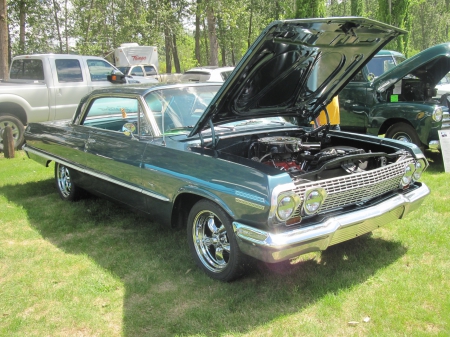 1963 Chevrolet Impala - nickel, black, tires, headlights, photography, Chevrolet