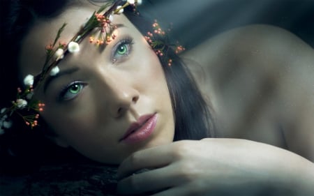 Green Eyes - woman, green, eyes, face, photo