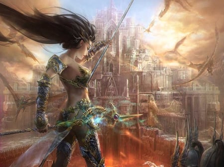 Warrior - Warrior, women, fantasy, CG