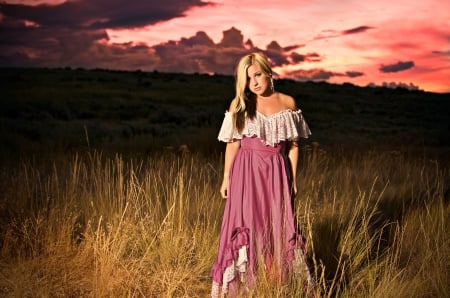 Country Beauty - Beauty, Field, Sky, Country