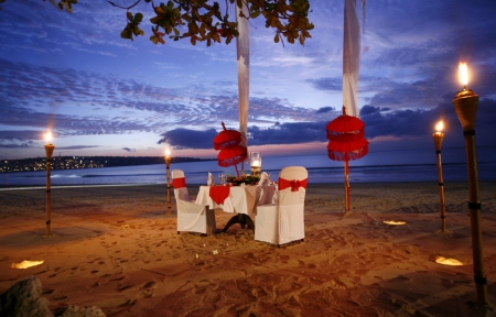 Romantic Beach Dinner - nature, beach, romantic, dinner