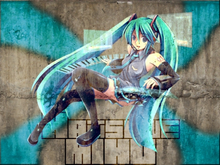 Hatsune Miku - Cute, Vocaloid, Project Diva, Hatsune Miku, Spraypaint