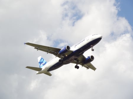 Wild Blue - aircraft, sky, cloud, jet, clouds