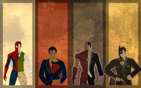 Heroes - batman, heroes, man, spiderman, iron, superman