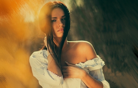 Beauty in the Sun - Beauty, Brunette, Woman, Sun