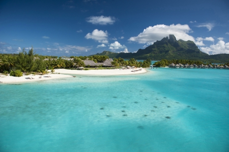 St Regis Bora Bora Blue Lagoon and Resort - St Regis, lagoon, blue, pacific, beach, island, couples retreat, french, polynesia, sand, mountain, tahiti, aqua, holiday, seas, peak, atoll, exotic, turquoise, paradise, south, reef, southseas, sea, ocean, islands, coral, tropical, bora bora